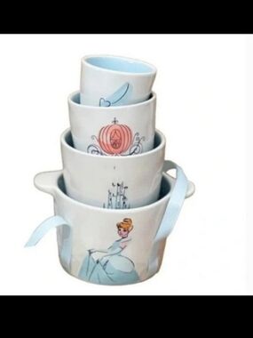 Rae Dunn White and Light Blue Cinderella Nesting Bowls Set